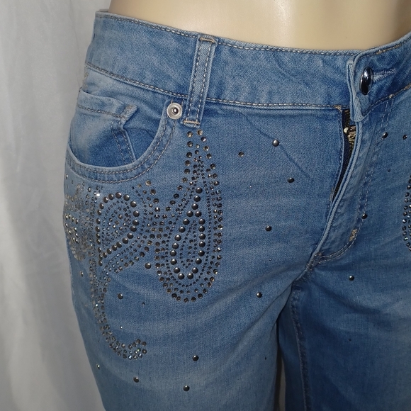 CATO SIZE 10. Women's Blue Embellished Jeans - Picture 5 of 12